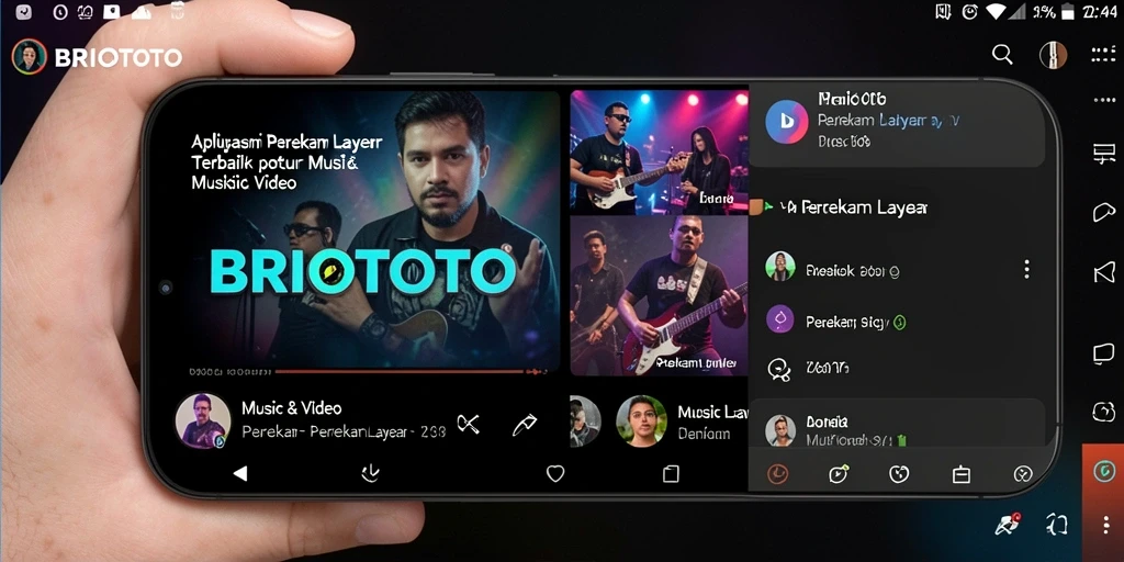 Antarmuka BRIOTOTO yang intuitif dan fungsional saat merekam layar.