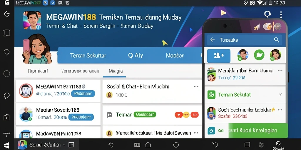 Tampilan antarmuka MEGAWIN188 yang menarik untuk mencari teman baru.