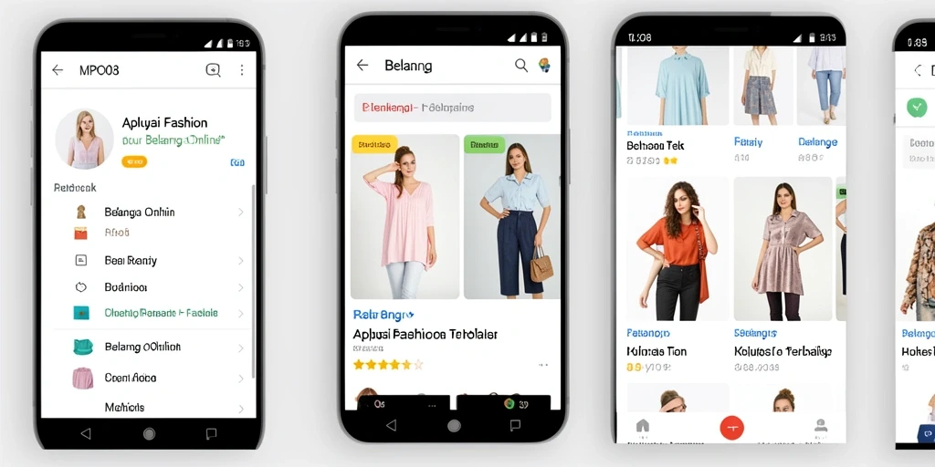 Antarmuka aplikasi MPO08 yang menarik dengan berbagai pilihan fashion.