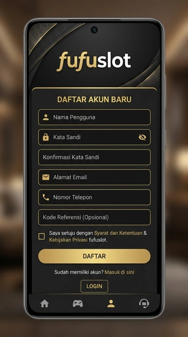 Tampilan halaman daftar fufuslot