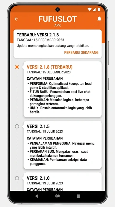 Tampilan riwayat versi fufuslot